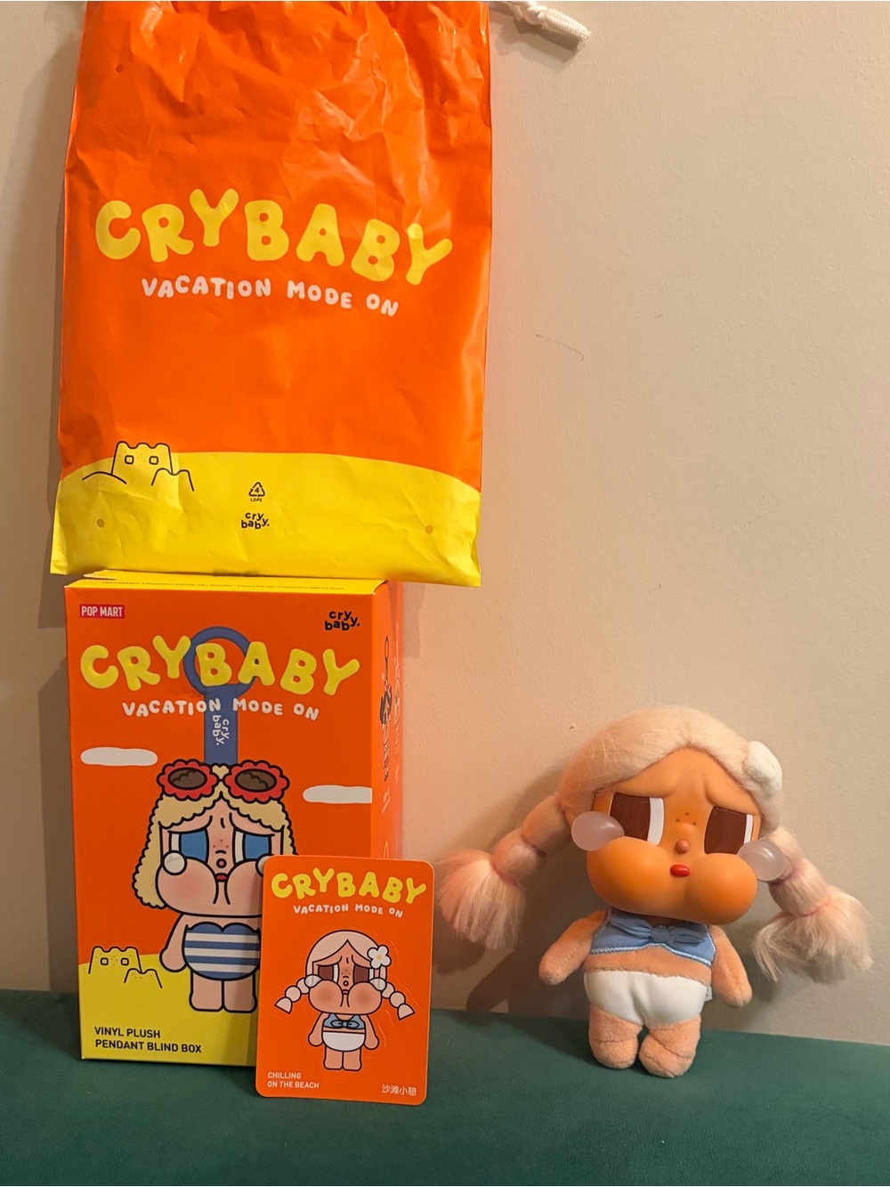 Pop Mart Crybaby Vacation Mode On - Chilling on the Beach